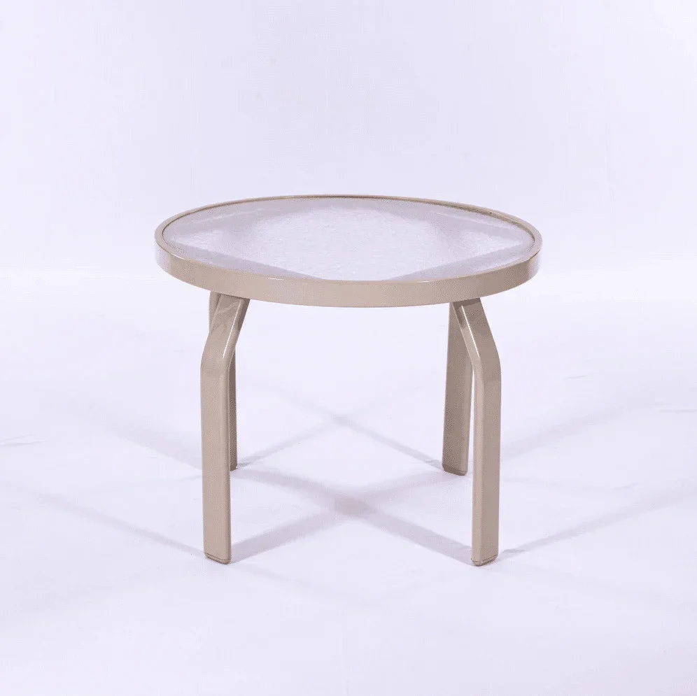 Acrylic Round 24in Pool Side Table - Round Tubing