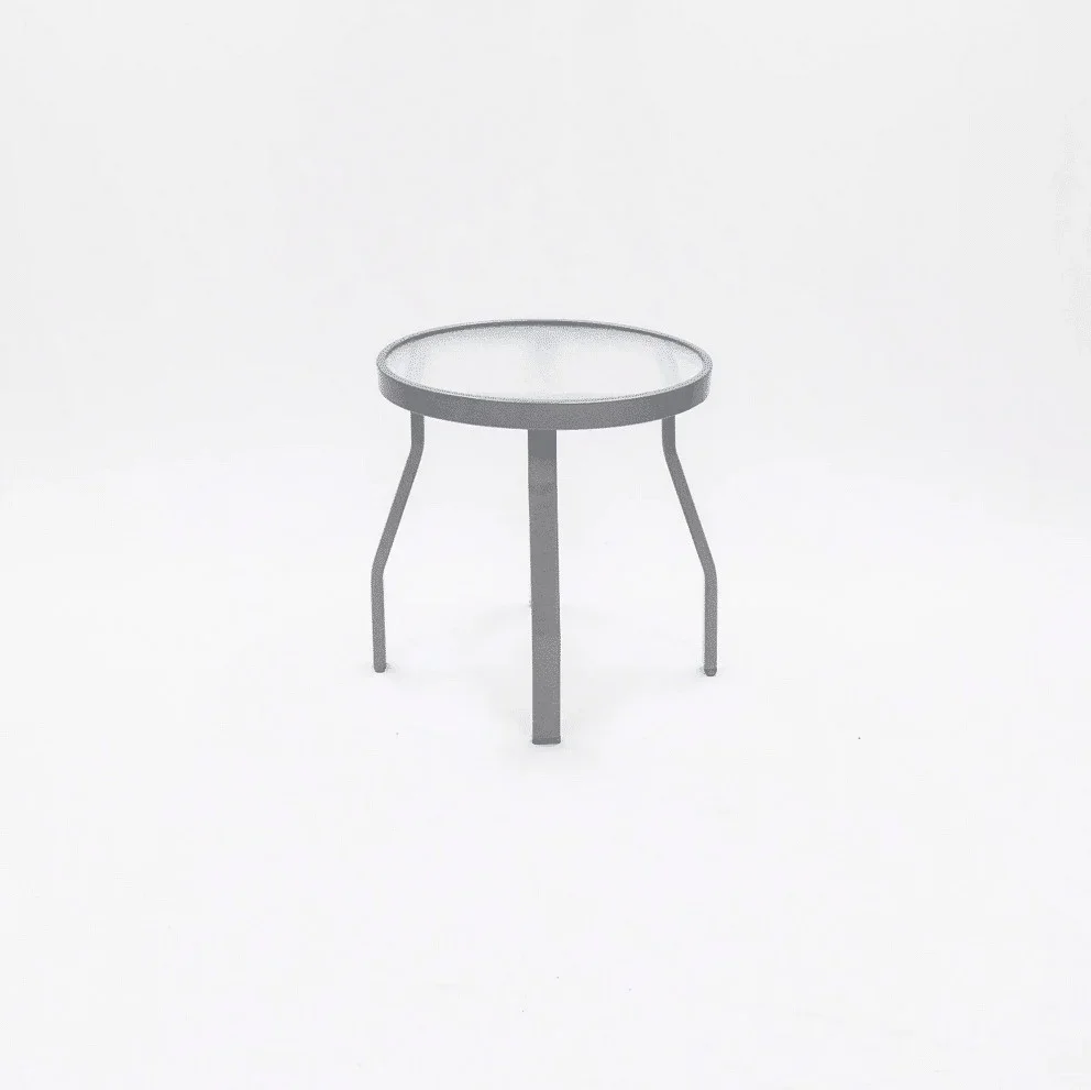 Acrylic Round 18in Pool Side Table - Rectangular Tubing