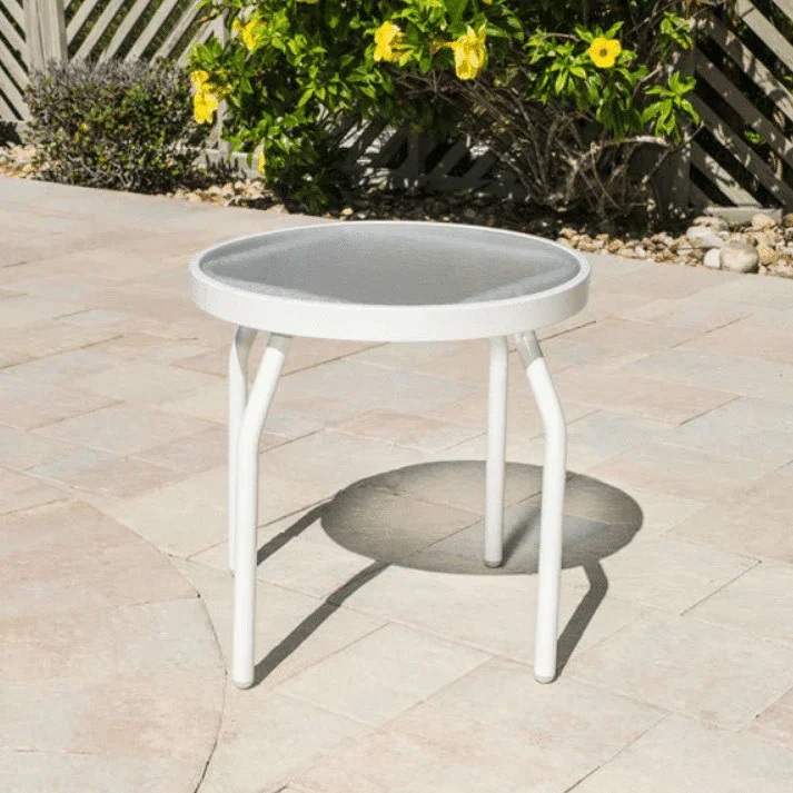 Acrylic Round 18in Pool Side Table - Round Tubing - Image 2