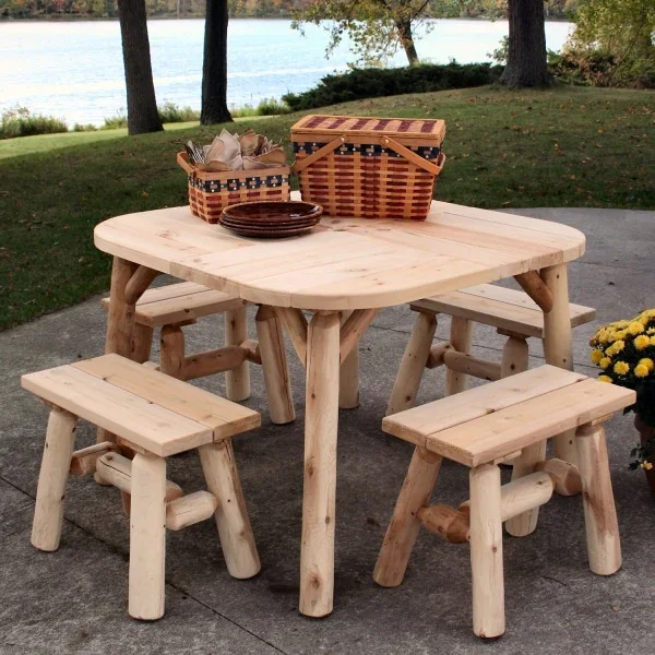 Cedar Log 23″ End Bench - Image 2