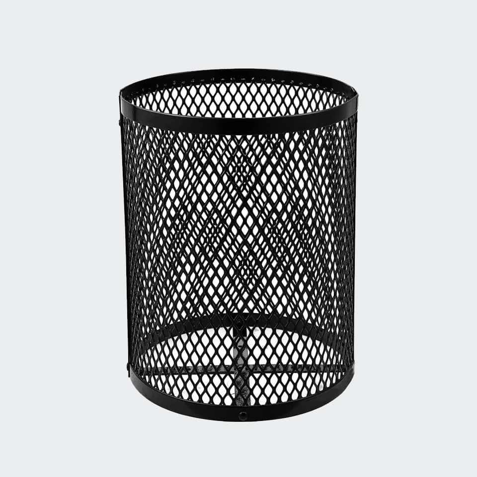 Commercial 55 Gallon Diamond Steel Trash Can With Flat Lid, Liner & Base - Outdoor - Image 5