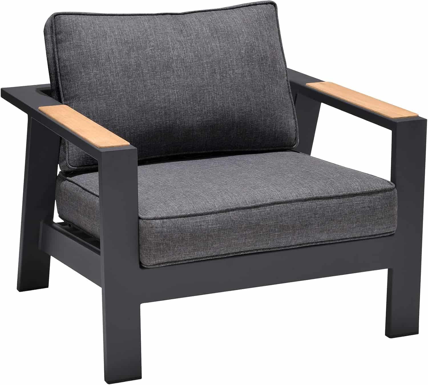 Oceanic Commercial Patio Seating - Aluminum with Teak Accents - Image 3