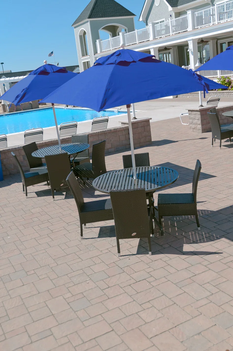 Frankford Monterey 6.5 ft Market Patio Umbrella Fiberglass - NO Tilt - Square - CRANK Lift