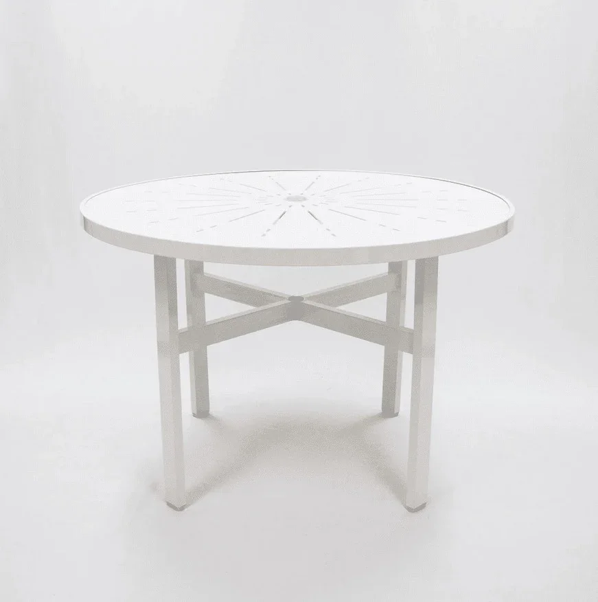 Heavy Duty 42" Aluminum Commercial Patio Table - Punched Top