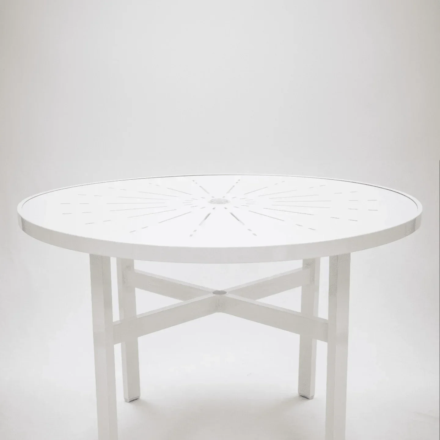 Heavy Duty 42" Aluminum Commercial Patio Table - Punched Top - Image 2