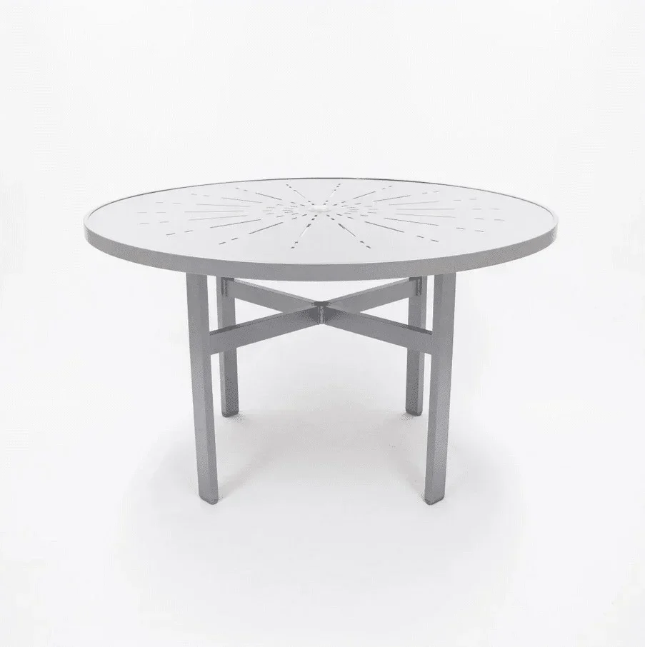 Heavy Duty 48" Commercial Aluminum Patio Table - Punched Top