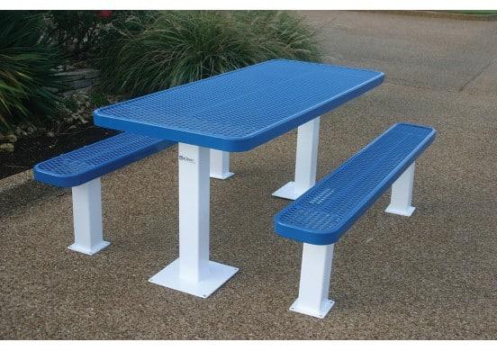 Independent Pedestal Rectangle Picnic Table - Thermoplastic - Image 8