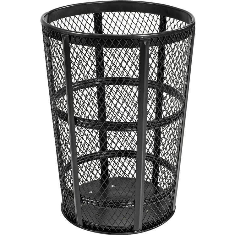 Outdoor Steel Mesh Corrosion Resistant Trash Can, 48 Gallon With Flat Top Lid - Image 3