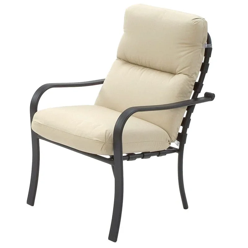 Rosetta Aluminum Commercial Cushioned Outdoor Dining Chair