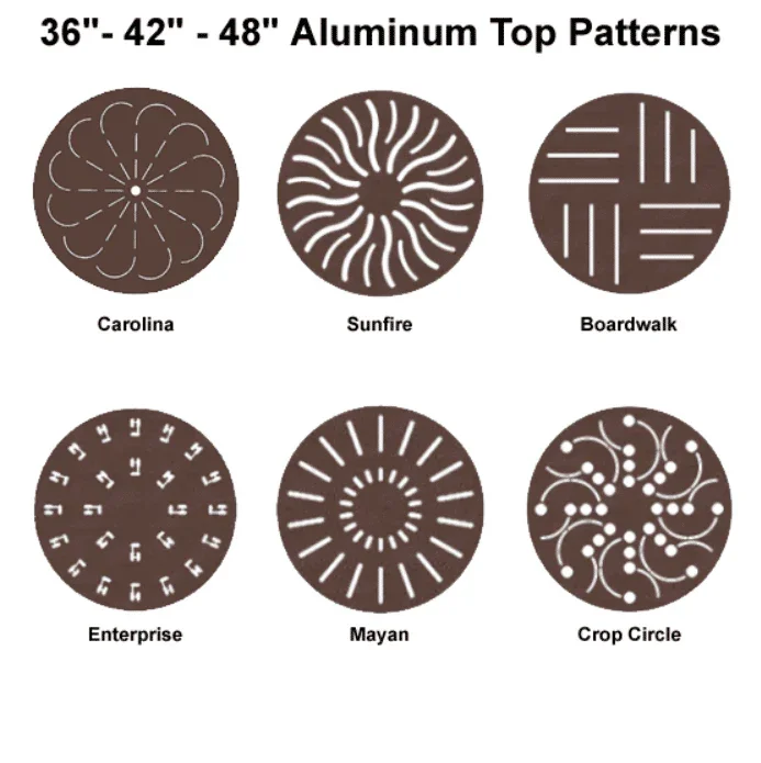 Round Aluminum 18in Punched Top Pool Side Table - Rectangular Legs - Image 2