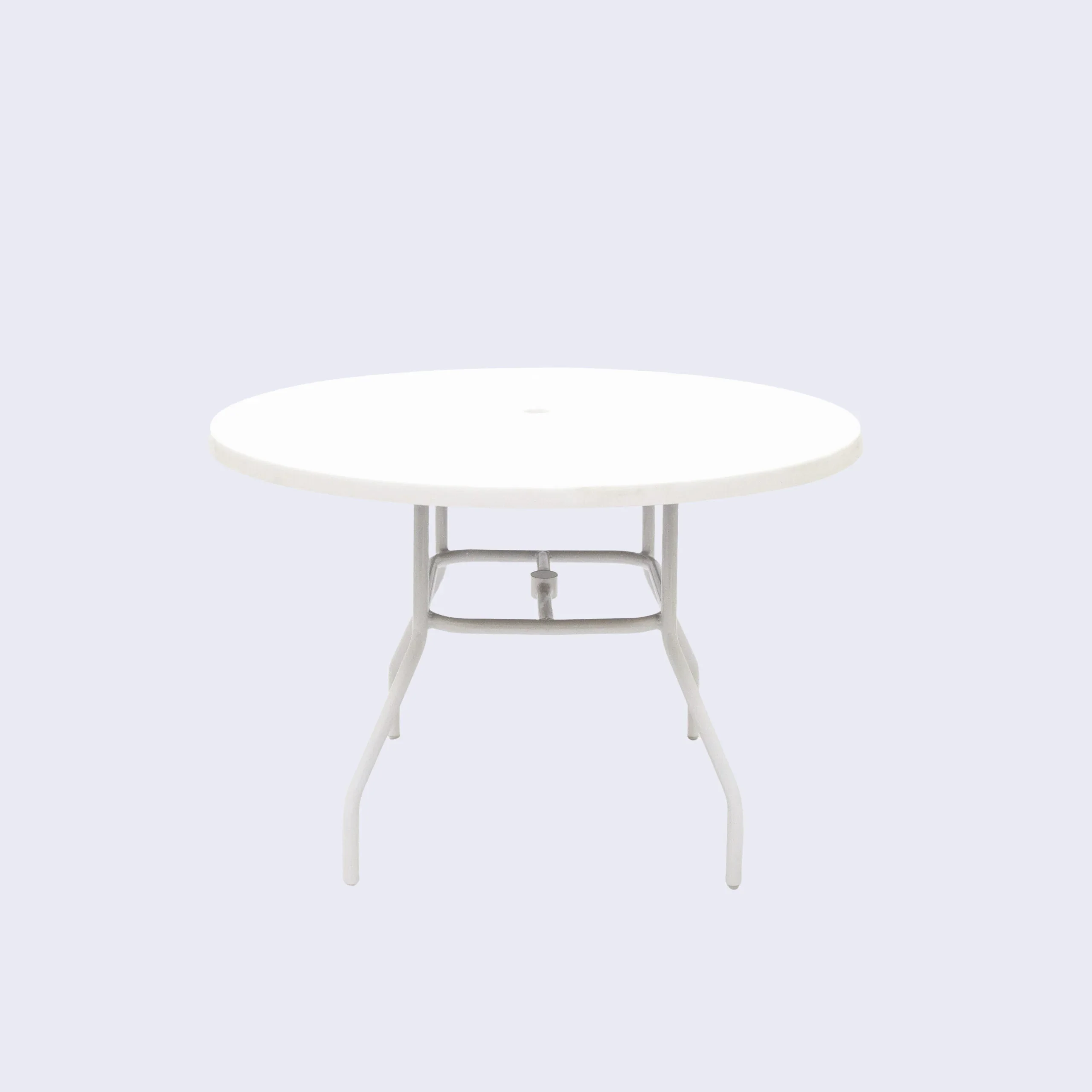 Round Fiberglass 42" Commercial Outdoor Table - Round Tubing